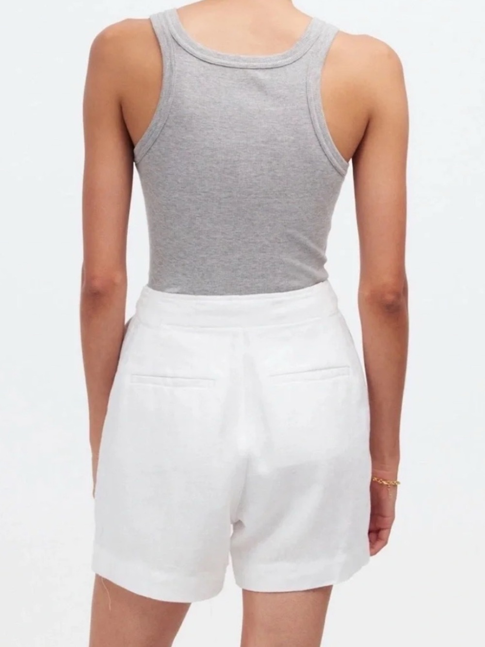 Madewell White High-Rise Linen-Blend Shorts - Picture 2 of 5